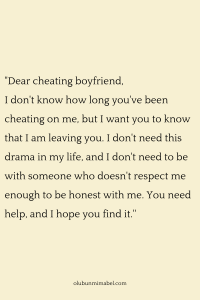 Painful Messages to a Cheating Boyfriend