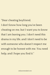 Painful Messages to a Cheating Boyfriend