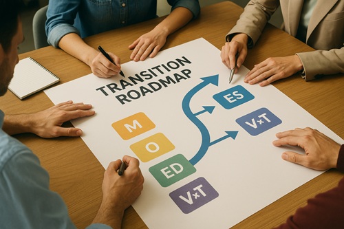 TransitieRoadmap Multiplicatieve veranderformule: een ontbrekende factor stopt het proces.