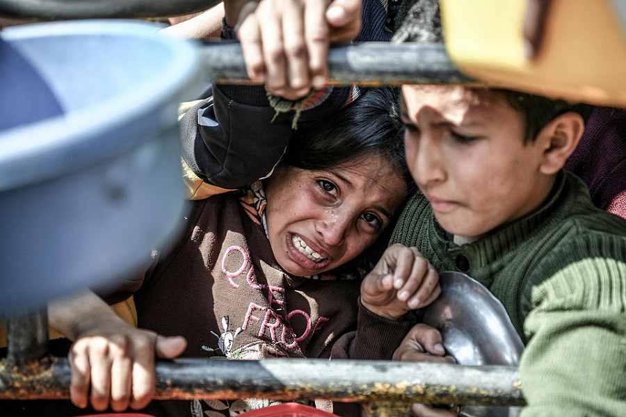 Hongersnood in Gaza. — © Abed Zagout/getty