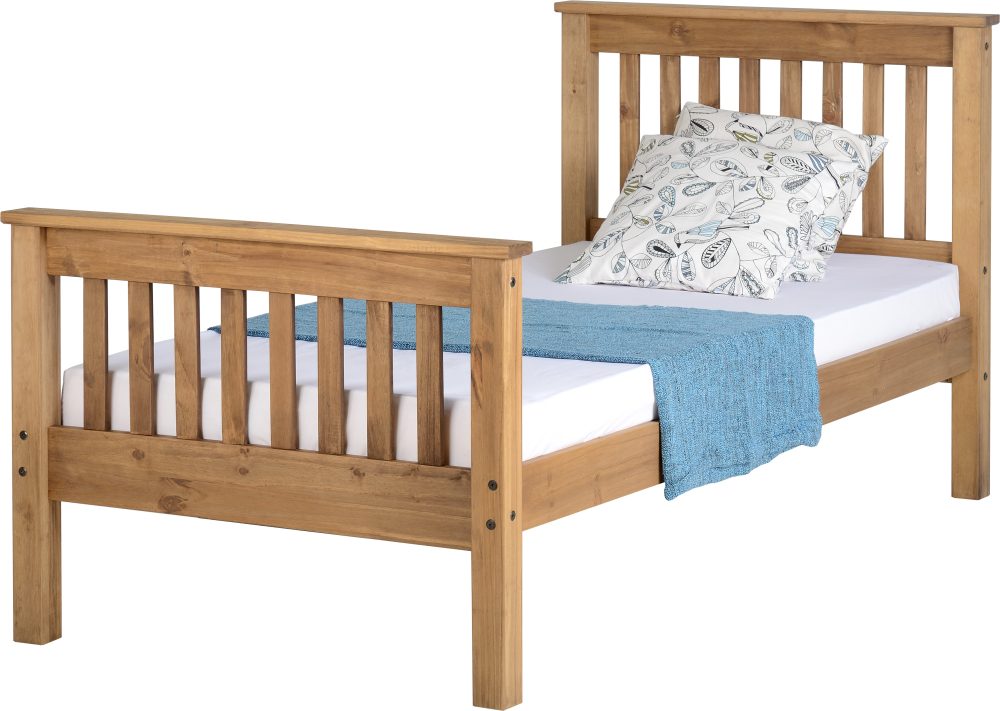 Distressed Pine Wooden High End Bed Frame 3 Sizes Available