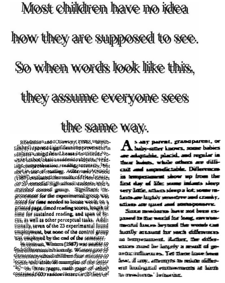 Image showing distorted text in different ways