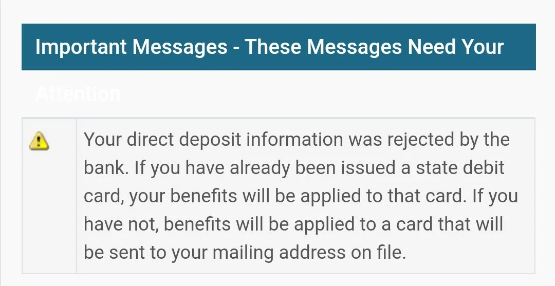Why would a bank reject a direct deposit?