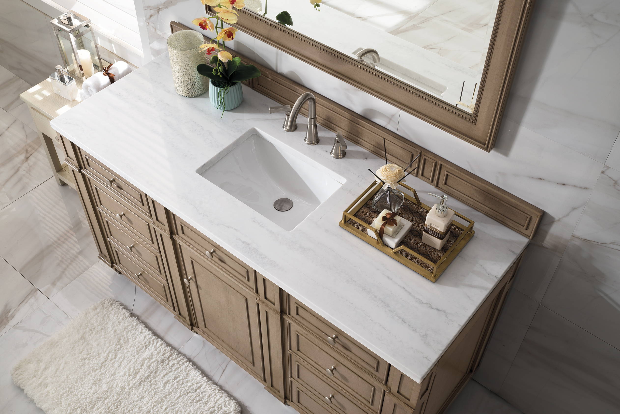 Whitewashed bathroom vanity deals
