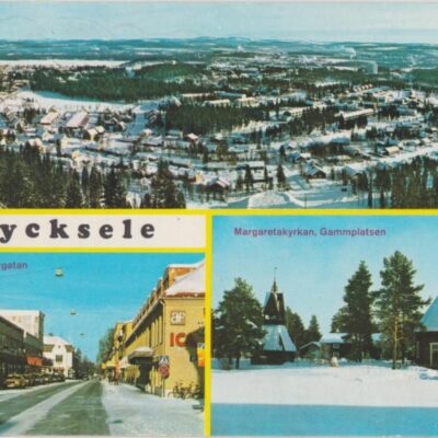 Lycksele
Copyright: Grönlunds Foto, Skansholm
Poststämplat 6/4 1981
Ägare: Åke Runnman
10x15