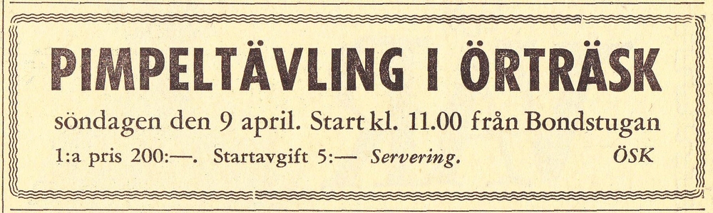 Pimpeltävling 1961