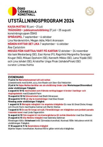 Utställningsprogram sommaren och hösten 2024