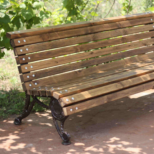 garden bench sideview wood