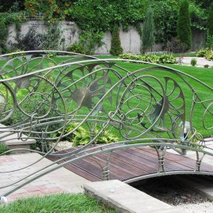 Bridge “Lily leaf” with stainless steel railing
