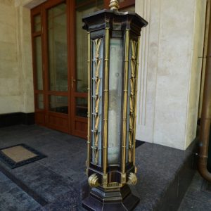 Cast lantern with brass decorative elements N12