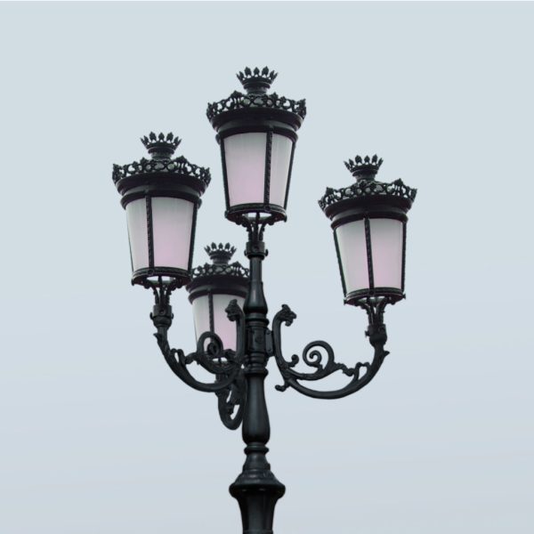 Lamppost, street lamp “Paris-Royal”; 4 lanterns H426 top 2