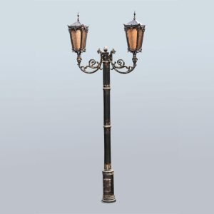 Lamppost, street lamp “Postal”; 2 lanterns H275