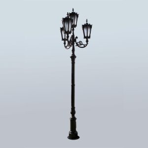 Lamppost, street lamp “Tulip”; 4 lanterns H410