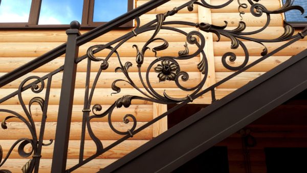 Wrought iron balustrade “Clematis” detail
