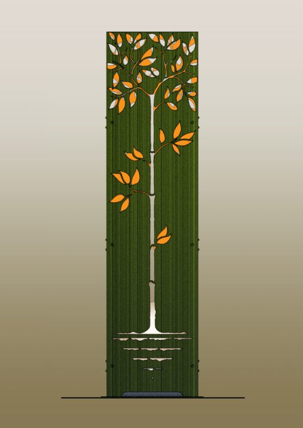 Standing garden lamp Corten drawing