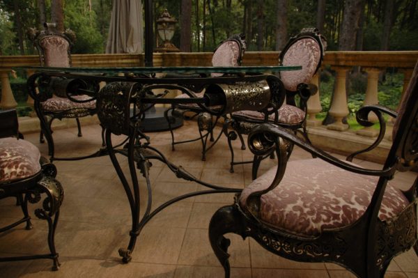 Tuintafel met stoelen Barok