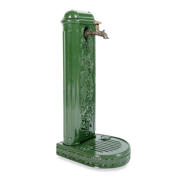 Water column water column "Grape" with tap and drip tray green side view