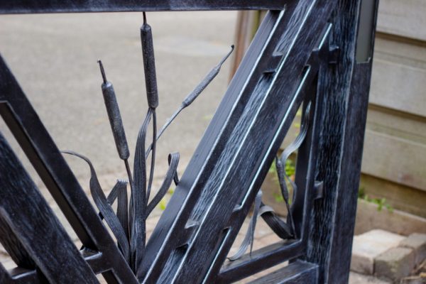 Wrought iron fence 'Reed plumes' detail 2