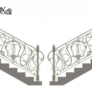 Wrought iron railing 'Art Nouveau'