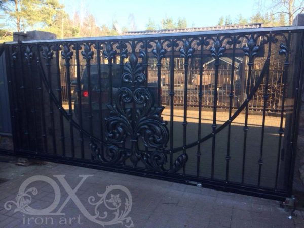 Wrought Iron Sealed Sliding Gate Entry Gate PR 0019016 Right View