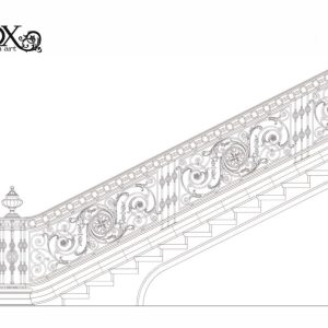 Wrought iron stair railing 'Majesty'