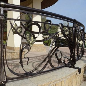 Wrought iron terrace fence 'Art Nouveau'