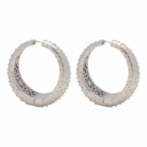 Ostrich Hoops large silver