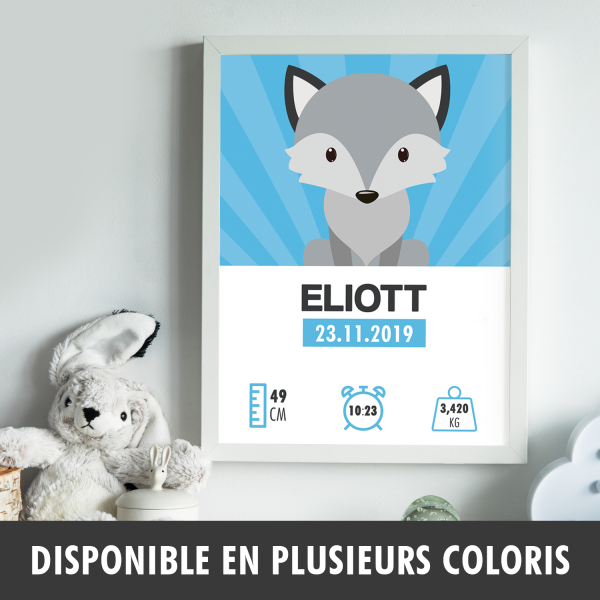 Affiche naissance Loup