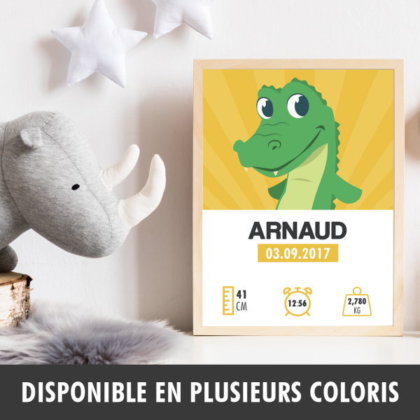 Affiche naissance Crocodile