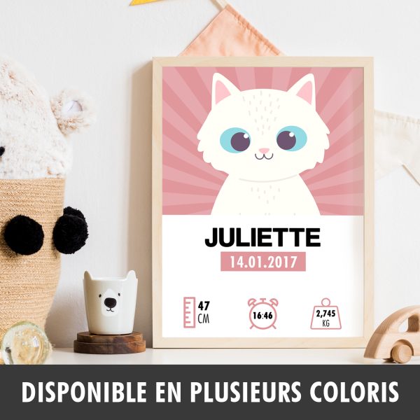 Affiche naissance Chat