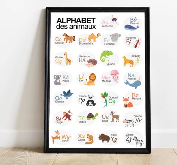 Affiche éducative Abécédaire animaux