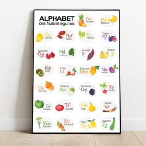 Affiche éducative Abécédaire fruits et légumes