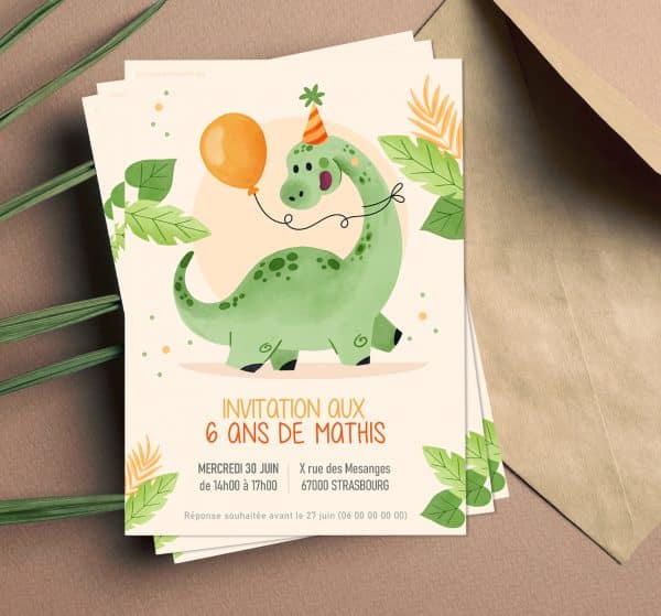 Invitation anniversaire dinosaure