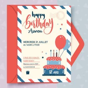 Invitation anniversaire USA