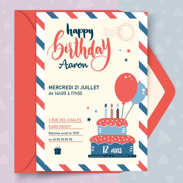 Invitation anniversaire USA