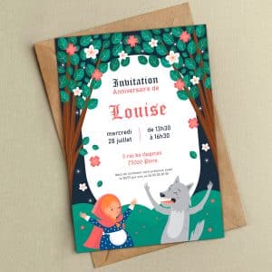 Invitation anniversaire petit chaperon rouge