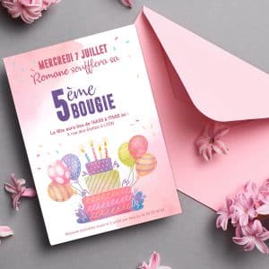 Carte d'invitation anniversaire fille