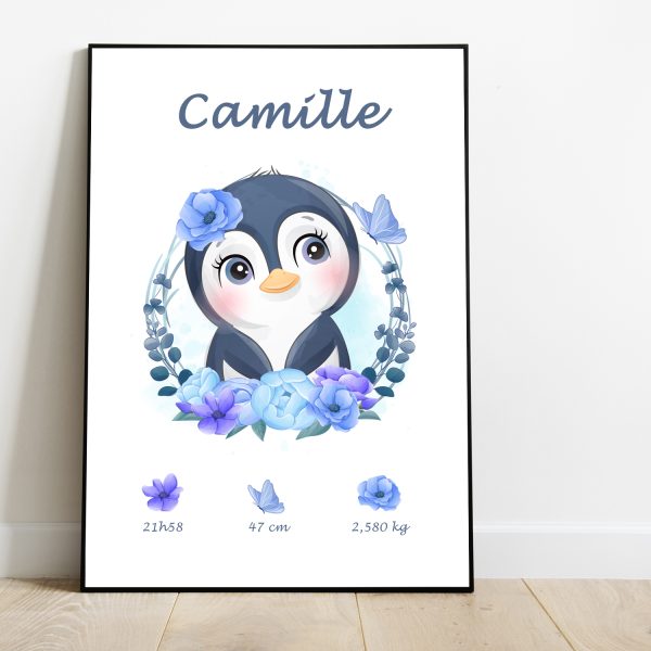 Affiche naissance Pingouin