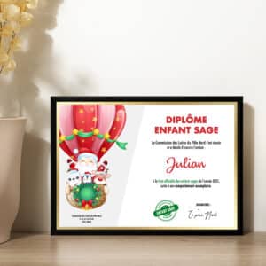 Diplôme enfant sage Noël