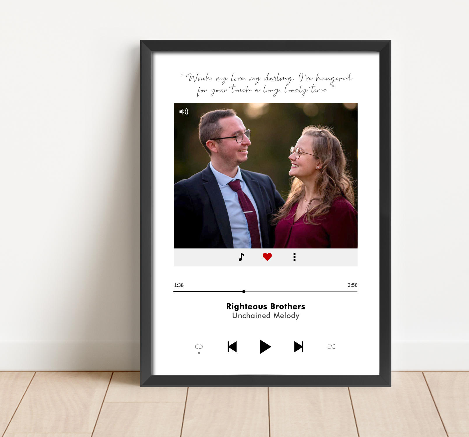 Affiche chanson couple personnalisée Affiche chanson couple