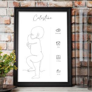 Affiche naissance dessin bébé