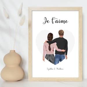 Affiche portrait couple personnalisé