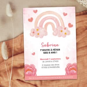 Carte invitation anniversaire fille