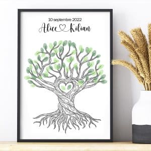 arbre à empreintes mariage coeur