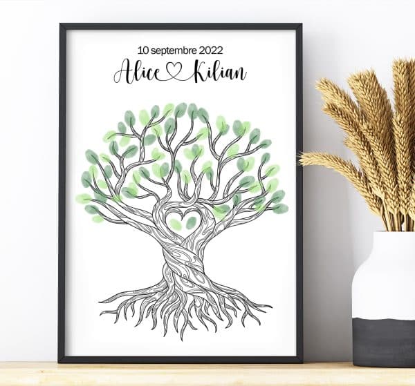 arbre à empreintes mariage coeur