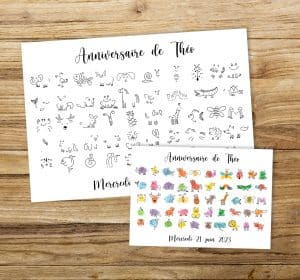 arbre à empreintes anniversaire enfant petits animaux