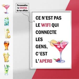 affiche cocktails citation personnalisable