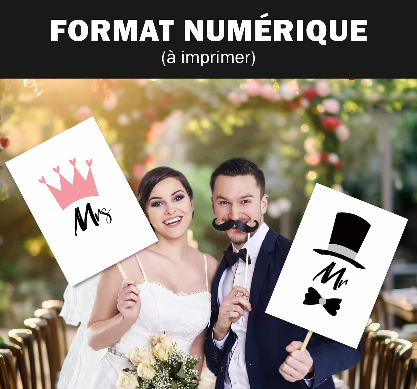 Pancartes Jeu mariage elle et lui