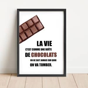 Affiche citation la vie c'est comme une boite de chocolats