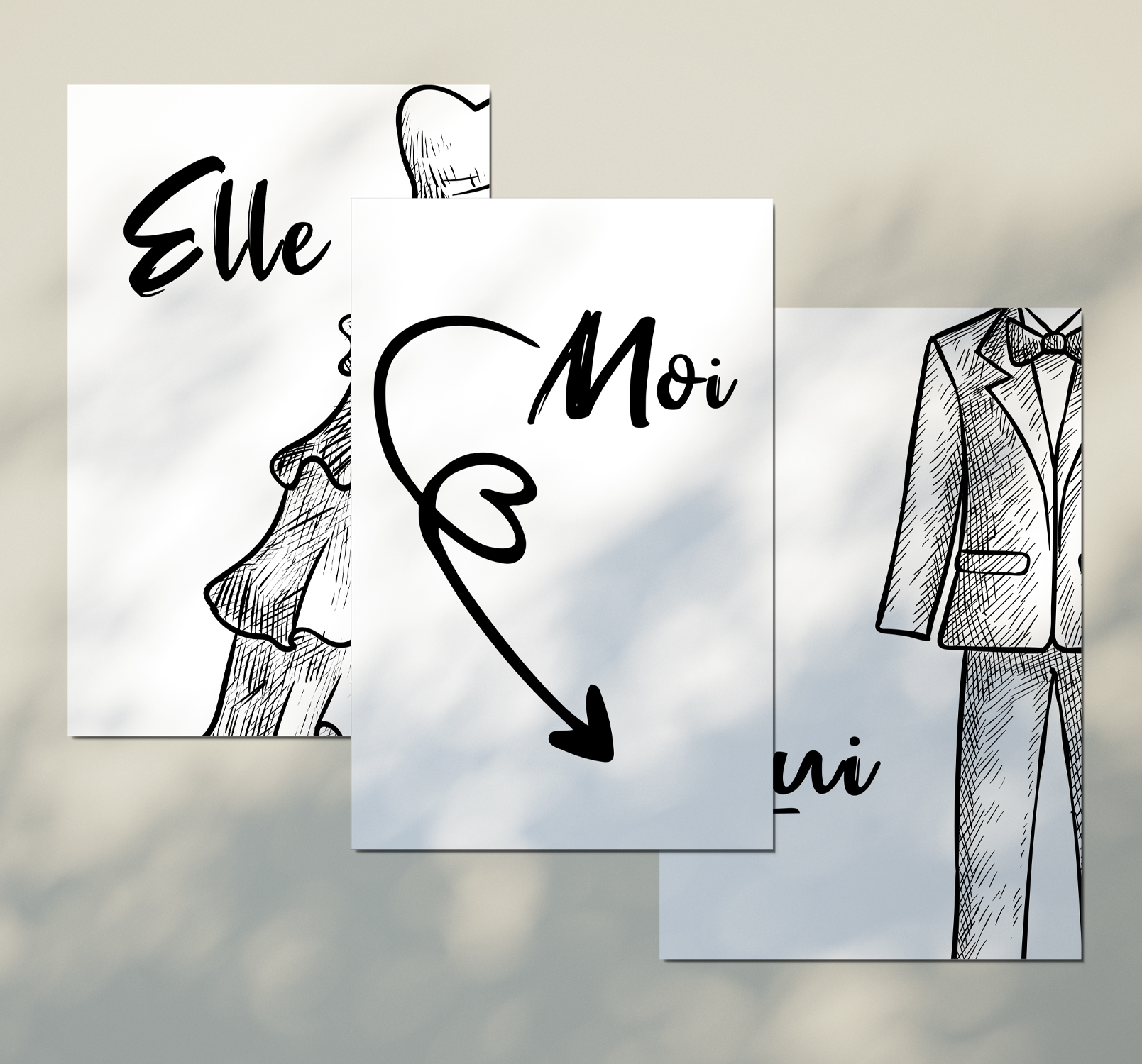 Pancartes elle et lui Pancartes Jeu mariage elle et lui